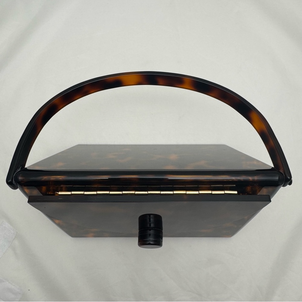 ✨ Rare Anthropologie Rae of Light Top Handle Acrylic Bag Tortoise Shell Purse - Picture 10 of 17